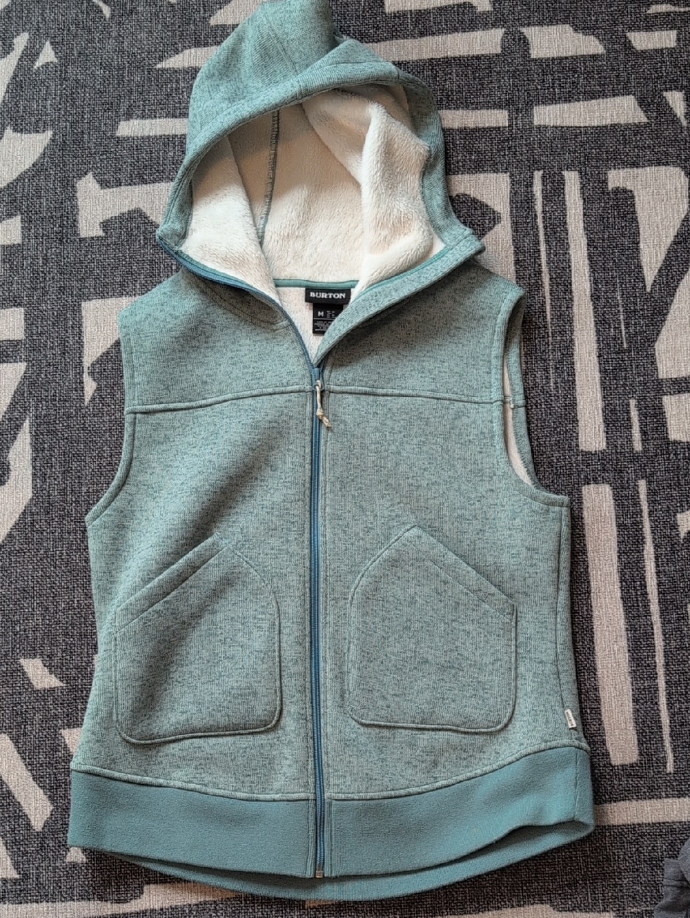Burton Hooded Fleece Vest in Mint Green